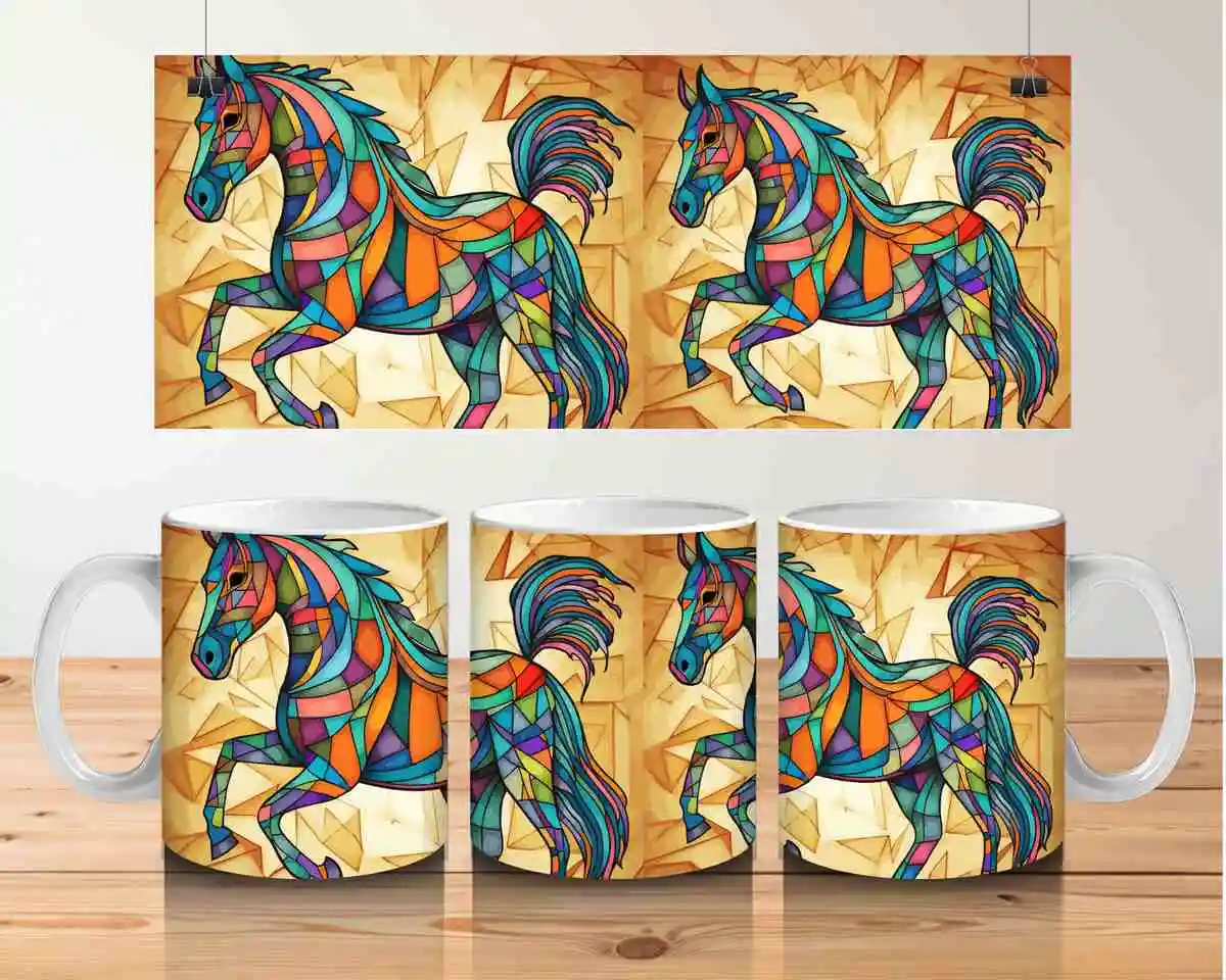 Geometric Horse Print Mug